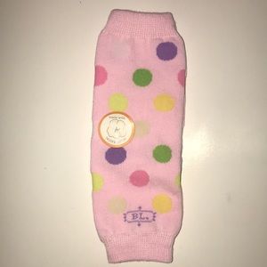 Pink polka dot baby leg warmers